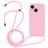 Mobigear Lanyard iPhone 14 Plus Silikon Skal med rem - Rosa