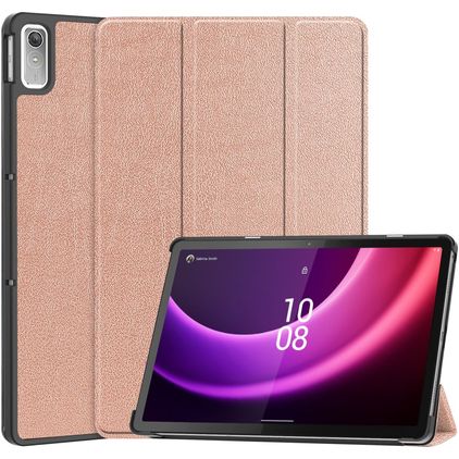 Mobigear Tri-Fold Lenovo Tab P11 Gen 2 Lompakkokotelo - Ruusukulta