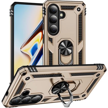 Mobigear Armor ring Samsung Galaxy S26 Funda Plástico rígido Carcasa Antigolpes con anillo - Dorado