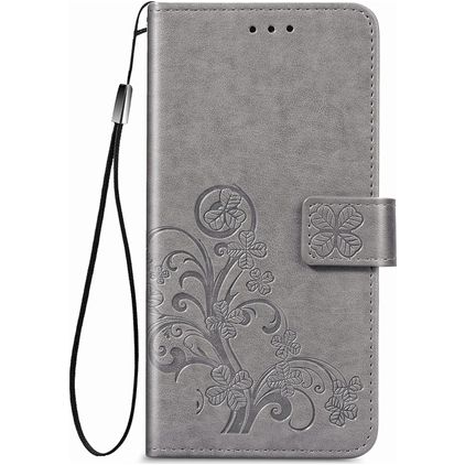 Mobigear Clover Motorola One Fusion Plus Funda tipo libro Cartera - Gris
