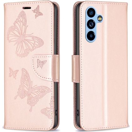 Mobigear Butterfly Samsung Galaxy A54 Wallet case - Rose Gold