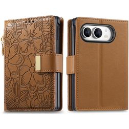 Mobigear Flowers iPhone Duo Wallet case - Brown