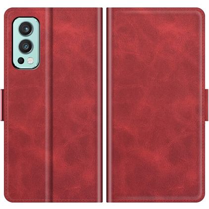 Mobigear Slim Magnet OnePlus Nord 2 Funda tipo libro Cartera - Rojo