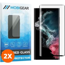 Mobigear Premium Samsung Galaxy S22 Ultra Vidro temperado Película de ecrã - Compatível com capas - Preto (Pack de 2)