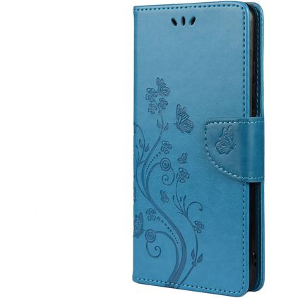 Mobigear Flowers Xiaomi Redmi Note 10 5G Wallet case - Blue