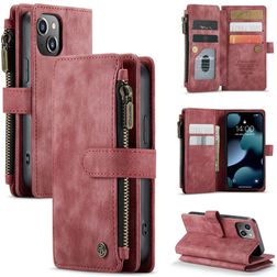 CaseMe C30 iPhone 13 Mini Lompakkokotelo + Setelitasku - Punainen