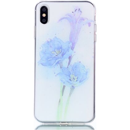 Mobigear Design iPhone XS Max Flexible TPU Back cover - Purple Flower