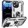 Mobigear Armor Ring iPhone 16 Pro Max Plástico rígido Capa traseira Antichoque com anel - Prateado