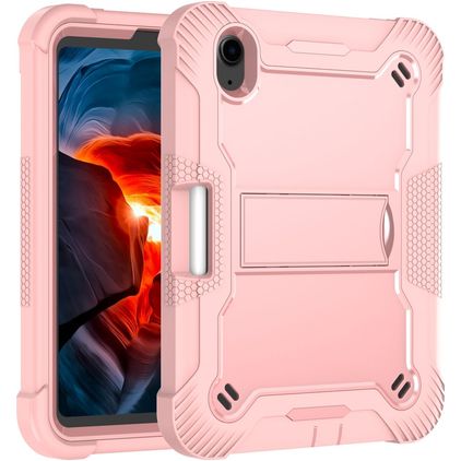 Mobigear ShieldStand iPad Mini 6 (2021) Funda Plástico rígido / Silicona Carcasa + Portalápices + Soporte - Rosa