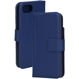 Mobiparts iPhone 16e MagSafe Piel auténtica Funda tipo libro Cartera - Azul