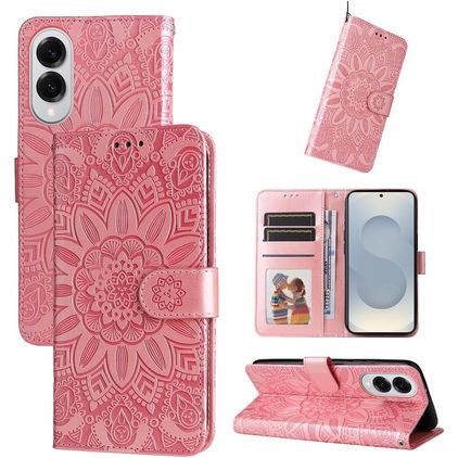 Mobigear Sunflower Samsung Galaxy S25 Edge Etui z klapką typu portfel - Różowe złoto