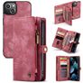 CaseMe 008 iPhone 13 Mini Knížkové pouzdro 2v1 s odnímatelným krytem Peněženka - Červená