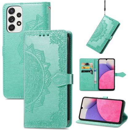 Mobigear Mandala Samsung Galaxy A33 Funda tipo libro Cartera - Turquesa