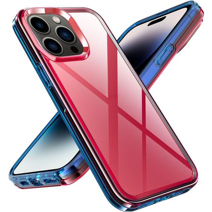 Mobigear Crystal iPhone 14 Pro Max Hardcase Etui plecki - Przezroczysty / Czerwony