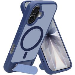 Mobiparts Hardcover iPhone 17 MagSafe Plástico rígido Capa traseira com suporte - Satin Blue