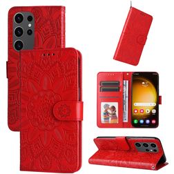 Mobigear Sunflower Samsung Galaxy S24 Ultra Funda tipo libro Cartera - Rojo