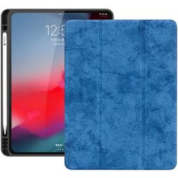 Mobigear Tri-Fold Gel iPad Pro 12,9 polegadas (2018) TPU / Pele sintética Capa livro + Suporte para caneta stylus - Azul