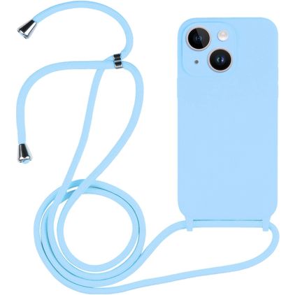 Mobigear Lanyard iPhone 15 Silikon Skal med rem - Blå
