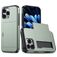 Mobigear Card iPhone 16 Pro Max Funda Plástico rígido Carcasa Antigolpes con tarjetero - Verde