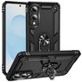 Mobigear Armor Ring Samsung Galaxy S25 Edge Hårdt Bagsidecover Stødsikkert med ringholder - Sort