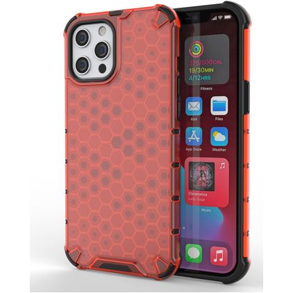 Mobigear Honeycomb iPhone 13 Mini Hard Case Back cover Shockproof - Red