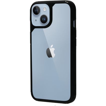 Mobiparts Rugged iPhone 14 Hard Case Back cover Shockproof - Clear / Black