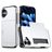 Mobigear Card iPhone 18 Hårdt Bagsidecover Stødsikkert med kortholder - Sølv