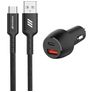 Mobigear Essentials Dual USB / USB-C Autonabíječka USB-C 1 m Power Delivery 48W - Černá