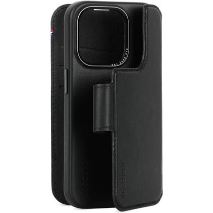 Decoded Detachable Wallet iPhone 15 Pro MagSafe Funda Piel auténtica Funda tipo libro 2 en 1 con carcasa extraíble Cartera - Negro
