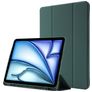 Mobigear Tri-Fold Gel iPad Air 11 pulgadas (2024) TPU / Cuero sintético Funda tipo libro + Portalápices - Verde