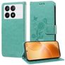Mobigear Flowers POCO X6 Pro Wallet case - Green
