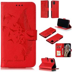 Mobigear Feather iPhone 11 Funda tipo libro Cartera - Rojo