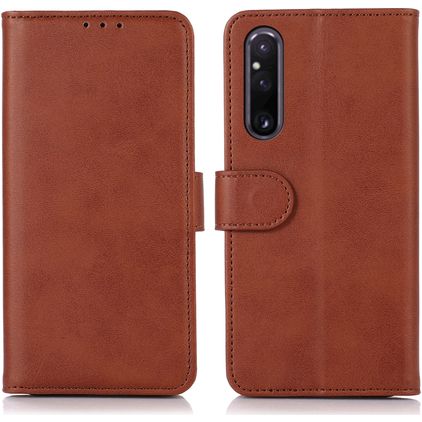 Mobigear Wallet Sony Xperia 1 V Funda tipo libro Cartera - Marrón