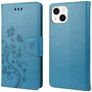 Mobigear Flowers iPhone 14 Wallet case - Blue