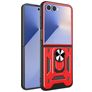 Mobigear Armor Ring Samsung Galaxy Z Flip 7 Funda Plástico rígido Carcasa Antigolpes con anillo - Rojo