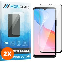 Mobigear Premium Vivo Y21s Cristal templado Protector de pantalla - Compatible con fundas - Negro (pack de 2)