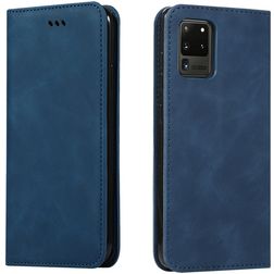 Mobigear Retro Slim Samsung Galaxy S20 Ultra Lompakkokotelo + Setelitasku - Sininen