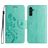 Mobigear Flowers Samsung Galaxy A36 Funda tipo libro Cartera - Verde