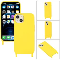 Mobigear Lanyard iPhone 14 Plus Silicone Capa com cordão - Amarelo