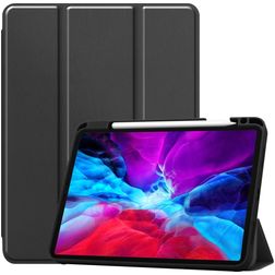 Mobigear Tri-Fold Gel iPad Pro 12,9 pollici (2020) TPU / Poliuretano (PU) Cover a libro + Portapenna - Nero