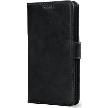 Mobilize Wallet Samsung Galaxy S25 FE Pele genuína Capa livro Carteira - Preto