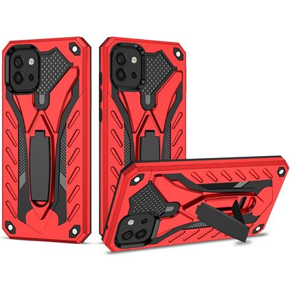 Mobigear Armor Stand Samsung Galaxy A03 Plástico rígido Capa traseira Antichoque com suporte - Vermelho