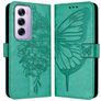 Mobigear Butterfly OPPO Reno 12 Pro Lompakkokotelo + Setelitasku - Vihreä