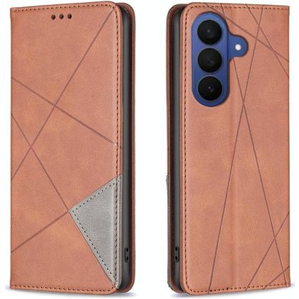 Mobigear Rhombus Slim Samsung Galaxy S26 Cover a libro - Marrone