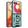 Mobigear Armor Ring Motorola Razr 50 Ultra Hårdt Bagsidecover Stødsikkert med ringholder - Grøn