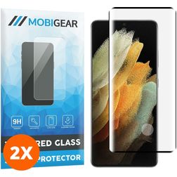 Mobigear Curved Samsung Galaxy S21 Ultra Cristal templado Protector de pantalla - Compatible con fundas - Negro (pack de 2)