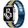 Mobigear Antwerp Pasek Stal do Apple Watch Zapięcie motylkowe - 49/46/45/44 mm - Niebieski / Złoty