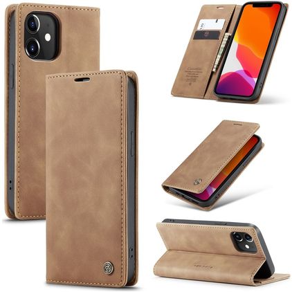 CaseMe 013 iPhone 12 Funda tipo libro Cartera - Marrón