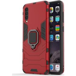 Mobigear Armor Ring Samsung Galaxy A50 Hårdt Bagsidecover Stødsikkert med ringholder - Rød