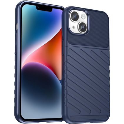 Mobigear Groove iPhone 15 Plus Elastyczne TPU Etui plecki - Niebieski